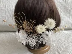 髪飾り　白 金 C-111 卒業式髪飾り　結婚式髪飾り　前撮り