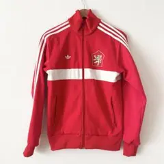 adidas アディダス トラックジャケット チェコ代表 レッド M ロゴ刺繍