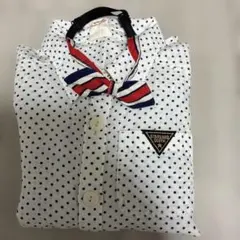 JUNK STORE ドット柄長袖シャツ 蝶ネクタイ付き