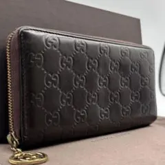 未使用級 GUCCI シマ 長財布 ラウンドファスナー ブラック 021 - メルカリ