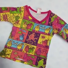 送料無料　匿名　80 カラフルキャラクター長袖Tシャツ