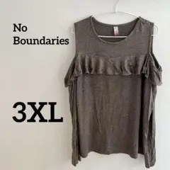 No Boundaries【XXXL】オフショルダーTシャツ　ブラウン