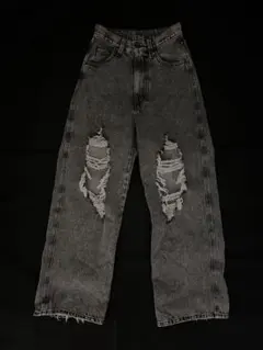 WEGO ダメージ加工 グレー デニムパンツ XS