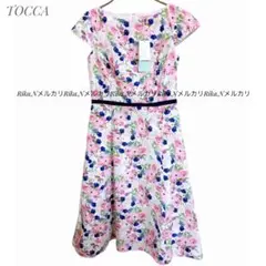 TOCCA 未使用タグつき　洗える　フラワー　ワンピース　ネイビー　0サイズのサムネイル