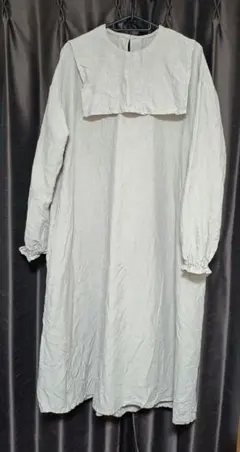 最終価格！KFG リネン100% スクエア襟 ワンピース