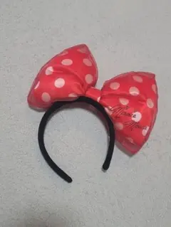 ディズニー ミニー カチューシャ リボン　ドット柄