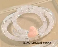 天然石 ブレスレット ローズクォーツ コンクシェルハート 2セット