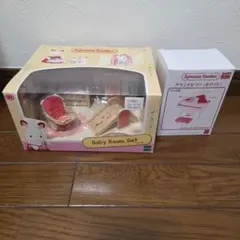 【新品】シルバニアファミリー ベビールームセット&グランドピアノ(ホワイト)