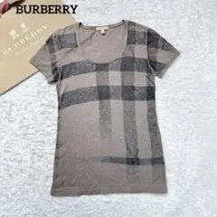 【美品】バーバリー　ベージュ系ノバチェック柄（メガチェック柄）半袖TシャツM