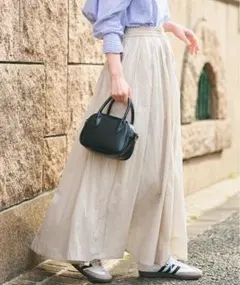 coca やわらかコットンボイルフレアロングスカート