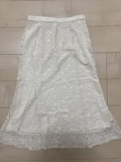 白・レース・マーメイドロングスカート