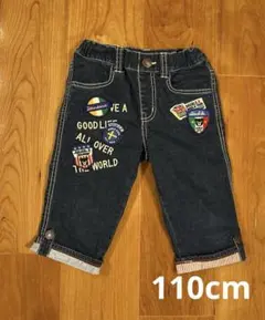 Double.B デニムハーフパンツ ワッペン刺繍