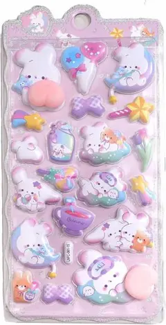 シールおしりぷにぷに立体 3D ピンク ぷっくり ぷくぷくドロップ 2枚セット