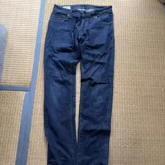 濃紺 ストレートデニムパンツ 5ポケット