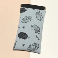 ハリネズミさん♪ハンドメイド＊バネポーチ☆ペンケース＊メガネケース♪