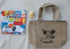 スヌーピー保冷バッグ&巾着袋&ミニチャーム3点セット