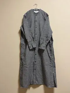 無印良品スタンドカラー ロング丈シャツ
