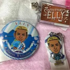三代目 ELLY☆ホワイトデーガチャクリーナー&缶バッチ&アクリルストラップ