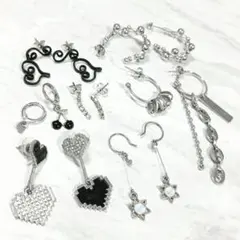 シルバー系ピアスセット