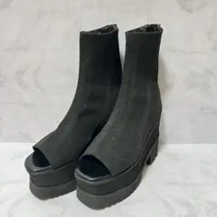MURUA ムルーア ジャガードソックスブーツサンダル 厚底 黒 22.5cm
