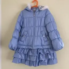 any FAM 水色 フリル付きダウンコート 130