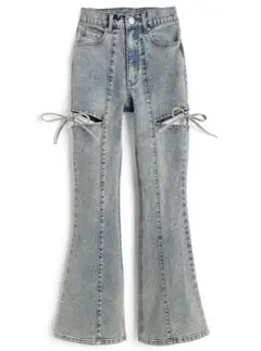 【GRL】ライトブルーカットアウトブーツカットデニム