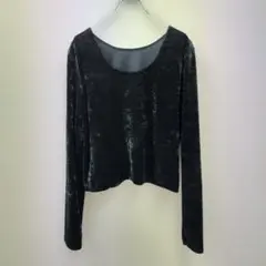 ⑦ SALON adam et rope' ベロア クロップド丈 プルオーバー