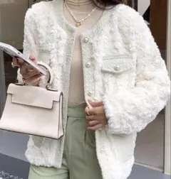 SHEIN アウター ボアジャケット