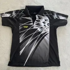 TSP 卓球 ポロシャツ ブラック/シルバー