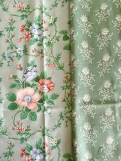 グリーン系　花柄生地セット