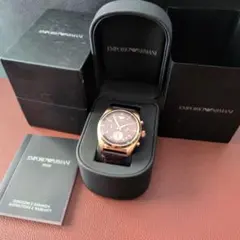 EMPORIO ARMANI 腕時計 クォーツ ブラウンレザー AR11258 - メルカリ