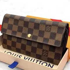 【美品・箱有り】ルイヴィトン　ダミエ・エベヌ　サラ　カード６枚　長財布　財布