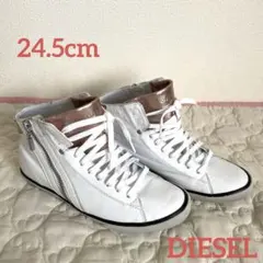 DIESEL ハイカットスニーカー サイドジップ付き ホワイト/ローズゴールドのサムネイル