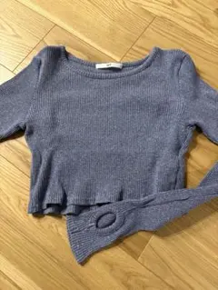 sly クロップドカットトップス　ブルー