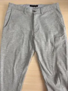 グレー ジョガーパンツ リブ付き