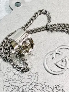 【超美品】GUCCI ペンダント トップ925＋社外喜平チェーン 男女兼用のサムネイル