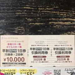 苗場スキー場/かぐらスキー場共通リフト券　2日分 苗場・かぐらスキー場 毎日値下げ予定 共通リフト1日券x3枚 即日発送