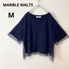 MARBLE WALTS マーブルワルツ M ネイビー チュール Tシャツ 半袖
