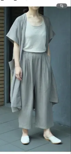 エヴァムエヴァ ウォーターリネン ロングベスト