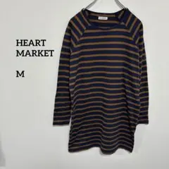 HEART MARKET ボーダーチュニック ロンT M 薄手　秋　c053⑤