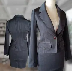 【週末限定値下げ中】ブラック ストライプ ビジネススカートスーツ