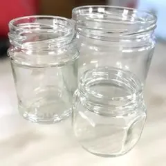 フタなしガラス瓶 3個セット 保存容器 中古品のサムネイル