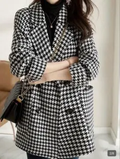 【匿名配送】千鳥格子 ジャケット 卒業式 入学式 ツイード コート 韓国