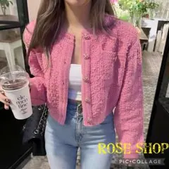 秋冬コーデ❤️カーディガン　ニット　ボレロ　レディース　ツイード　ジャケット