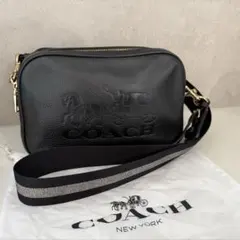 【美品】COACH カメラバッグ ジェス 馬ロゴ ショルダーバッグ ブラック