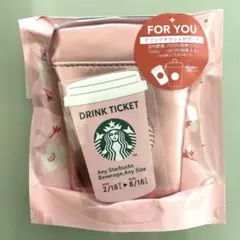 スタバ SAKURA2026ミニポーチギフトピンク(ドリンクチケット付き)
