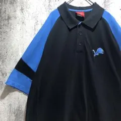 入手困難 NFL ライオンズ 両面刺繍ロゴ 切替 オーバーサイズ ポロシャツのサムネイル
