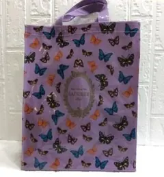 【LADUREE】ラデュレ パリ限定 トートバック 紫 蝶 防水 A4収納可のサムネイル