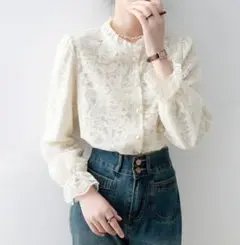 アイボリー レースブラウス Mサイズ　定価5990円