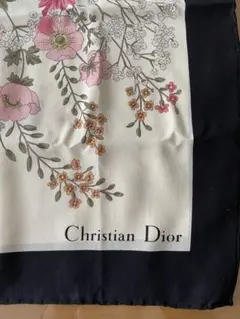 Christian Dior 大判 スカーフ 花柄 シルク100%